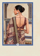 India Silk Brown Sarees Made From Dola Handloom Silk Showcase Exquisite Craftsmanship And Rich Heritage